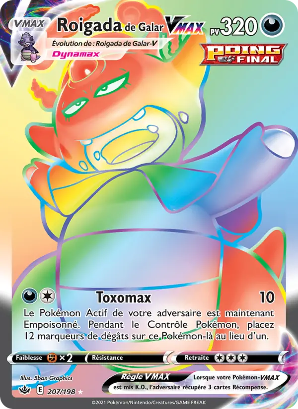 Roigada de Galar VMAX — carte 207 de l’extension Règne de Glace