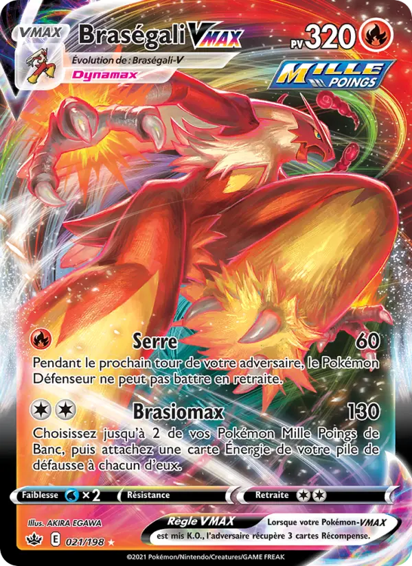 Braségali VMAX — carte 21 de l’extension Règne de Glace