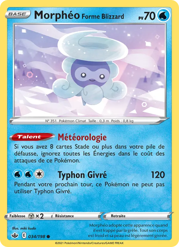 Morphéo Forme Blizzard — carte 34 de l’extension Règne de Glace