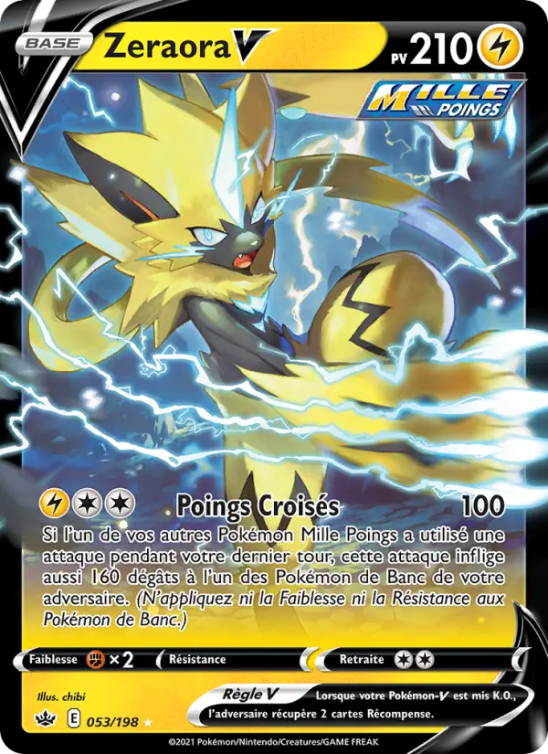 Zeraora V — carte 53 de l’extension Règne de Glace