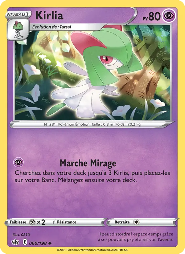 Kirlia — carte 60 de l’extension Règne de Glace