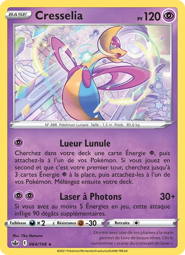 Cresselia — carte 64 de l’extension Règne de Glace