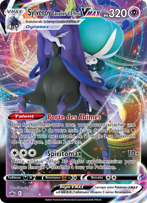 Sylveroy Cavalier d'Effroi VMAX — carte 75 de l’extension Règne de Glace