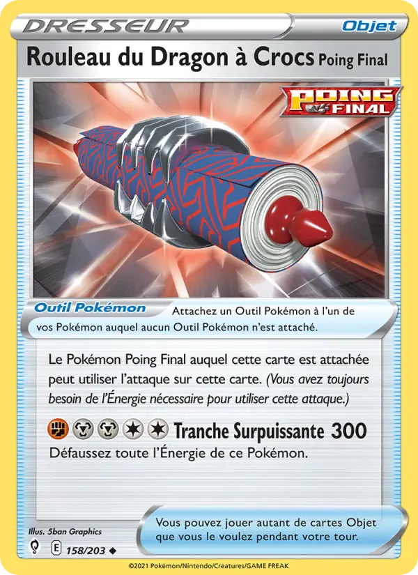 Rouleau du Dragon à Crocs Poing Final — carte 158 de l’extension Évolution Céleste