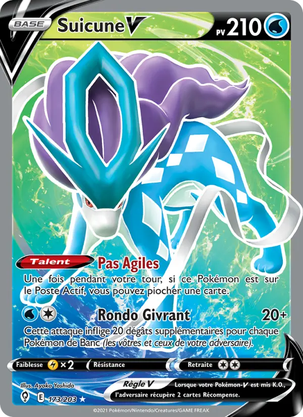 Suicune V — carte 173 de l’extension Évolution Céleste