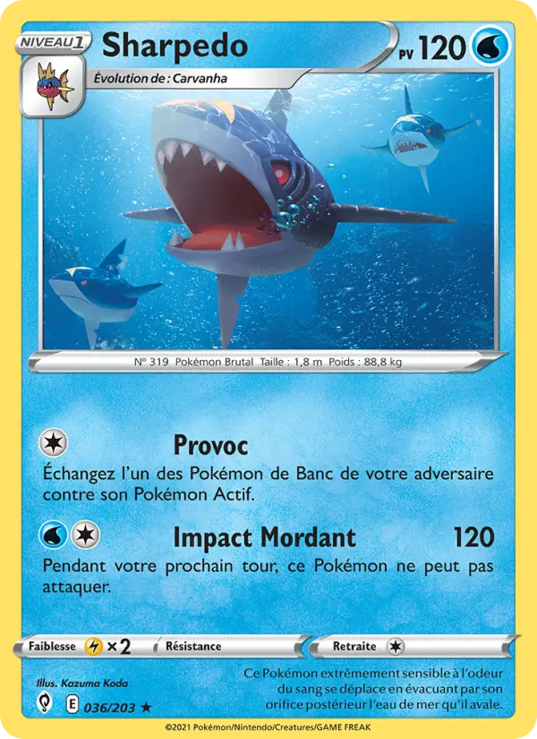 Sharpedo — carte 36 de l’extension Évolution Céleste