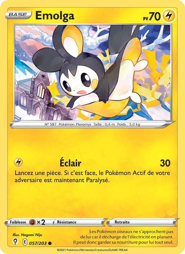 Emolga — carte 57 de l’extension Évolution Céleste