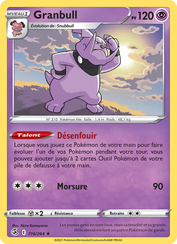 Granbull — carte 116 de l’extension Poing de Fusion