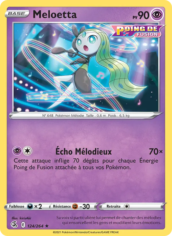 Meloetta — carte 124 de l’extension Poing de Fusion
