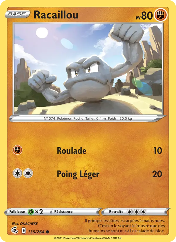 Racaillou — carte 135 de l’extension Poing de Fusion