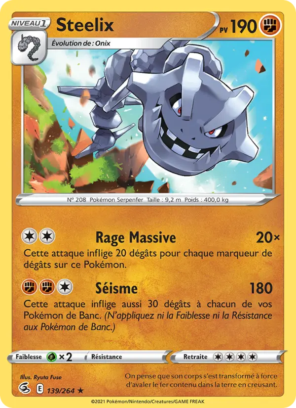 Steelix — carte 139 de l’extension Poing de Fusion
