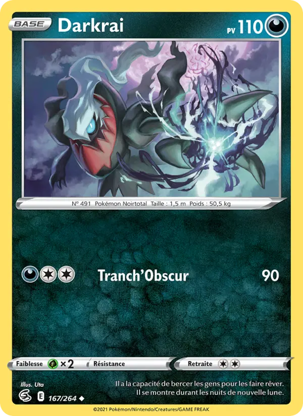 Darkrai — carte 167 de l’extension Poing de Fusion