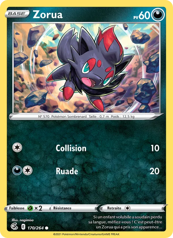Zorua — carte 170 de l’extension Poing de Fusion