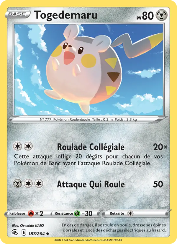 Togedemaru — carte 187 de l’extension Poing de Fusion