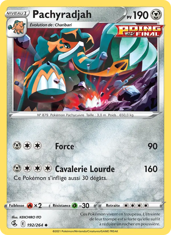 Pachyradjah — carte 192 de l’extension Poing de Fusion