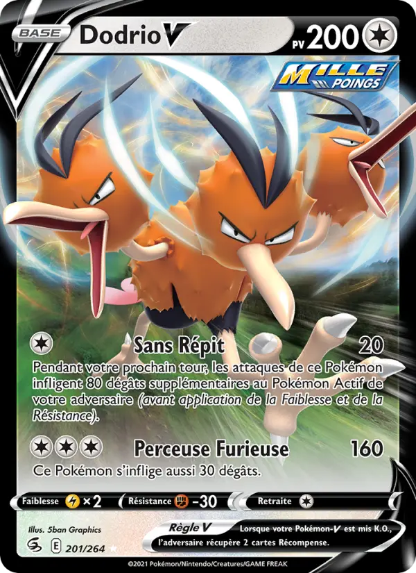Dodrio V — carte 201 de l’extension Poing de Fusion