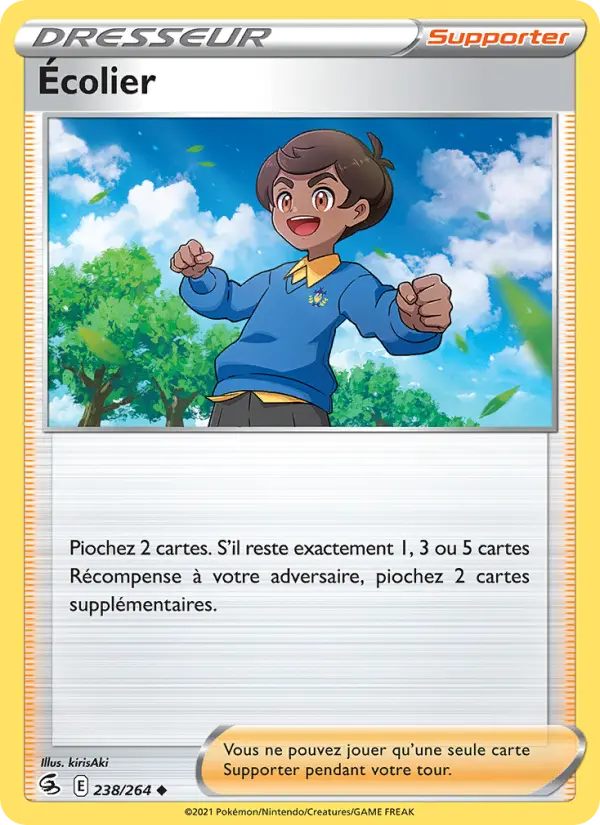 Écolier — carte 238 de l’extension Poing de Fusion