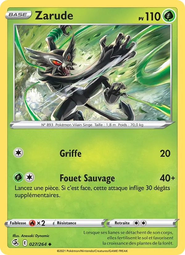 Zarude — carte 27 de l’extension Poing de Fusion