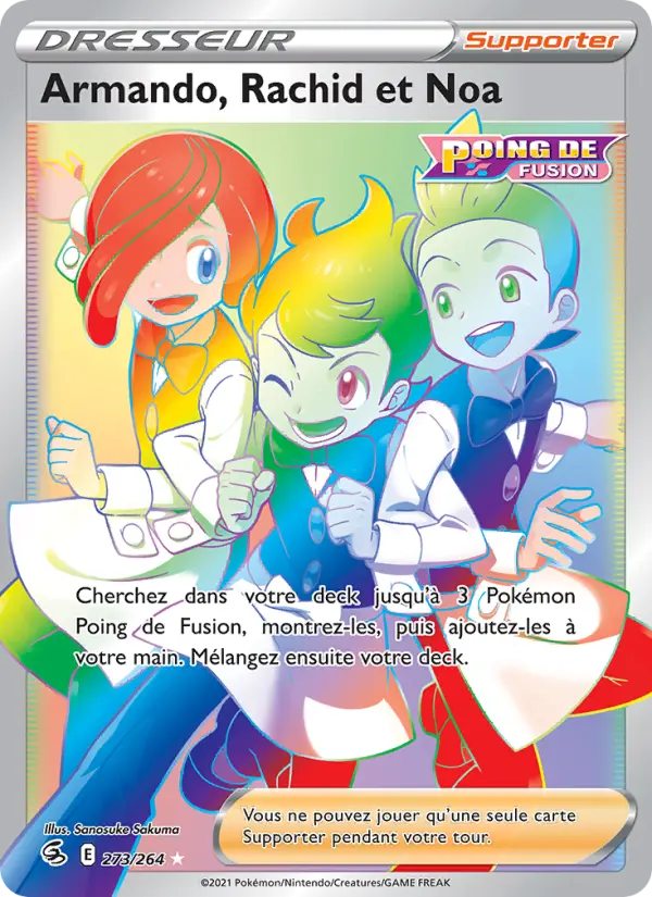 Armando, Rachid et Noa — carte 273 de l’extension Poing de Fusion
