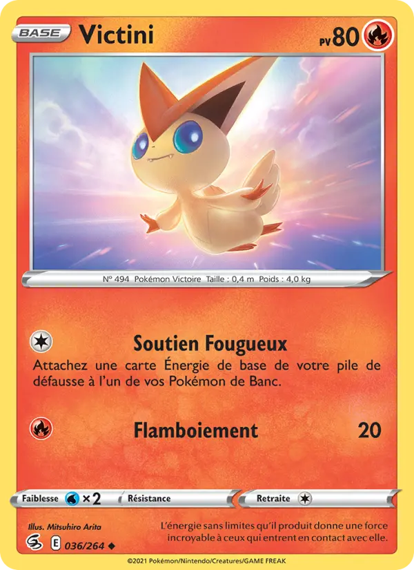 Victini — carte 36 de l’extension Poing de Fusion