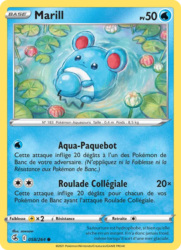 Marill — carte 58 de l’extension Poing de Fusion