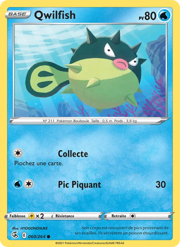 Qwilfish — carte 60 de l’extension Poing de Fusion