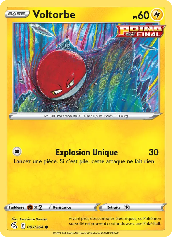 Voltorbe — carte 87 de l’extension Poing de Fusion