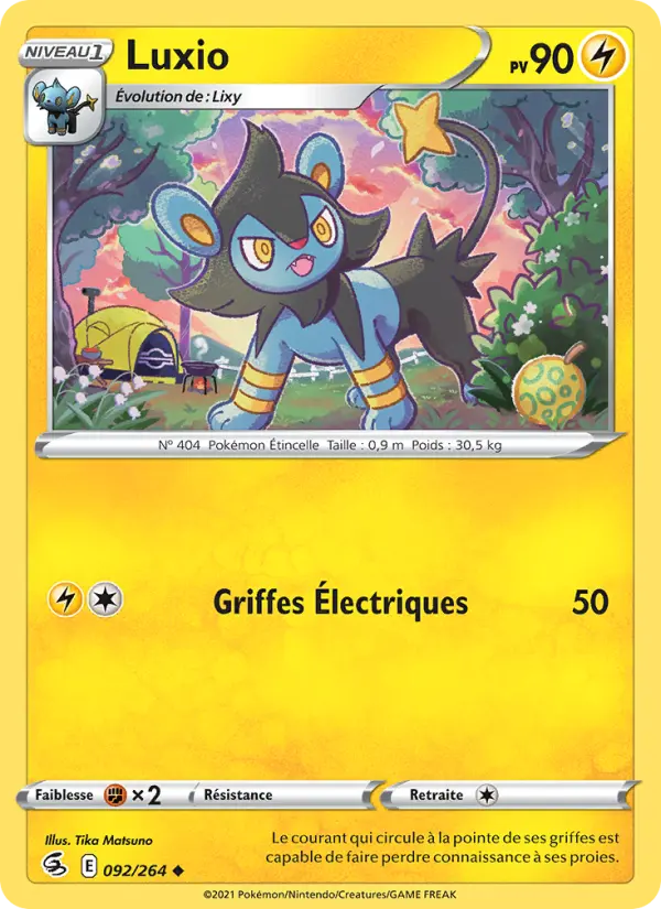Luxio — carte 92 de l’extension Poing de Fusion