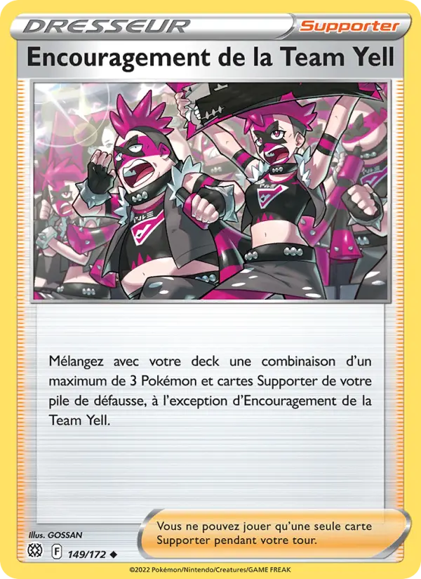 Encouragement de la Team Yell — carte 149 de l’extension Stars Étincelantes
