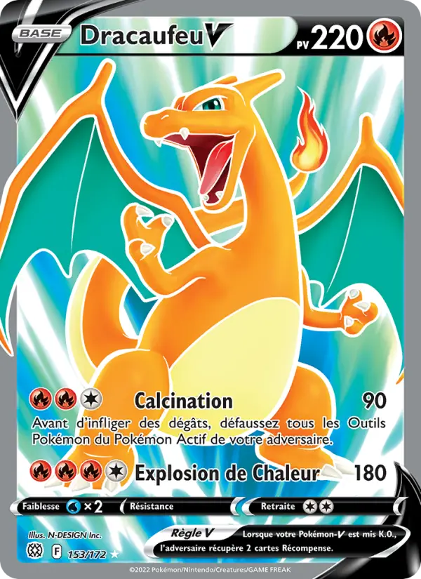 Dracaufeu V — carte 153 de l’extension Stars Étincelantes