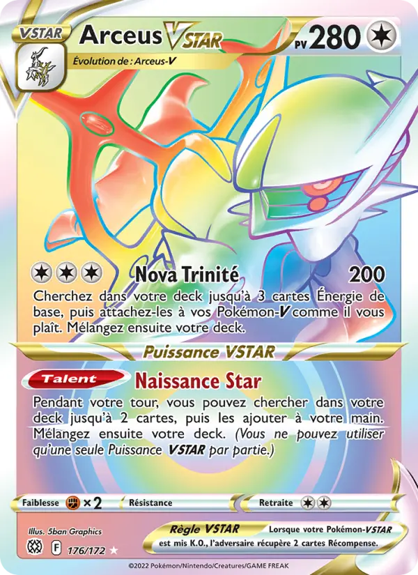 Arceus VSTAR — carte 176 de l’extension Stars Étincelantes