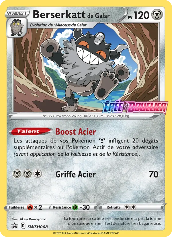 Berserkatt de Galar — carte SWSH008 de l’extension Promo SWSH
