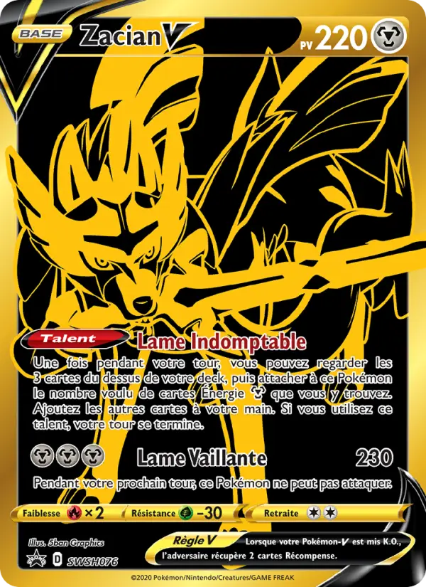 Zacian V — carte SWSH076 de l’extension Promo SWSH