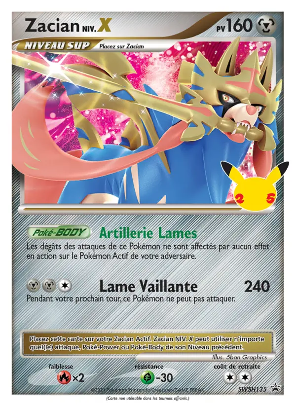 Zacian — carte SWSH135 de l’extension Promo SWSH