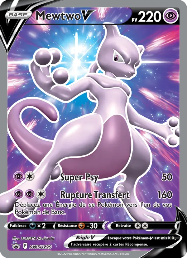 Mewtwo V — carte SWSH229 de l’extension Promo SWSH