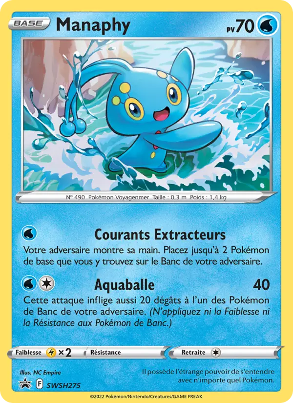 Manaphy — carte SWSH275 de l’extension Promo SWSH