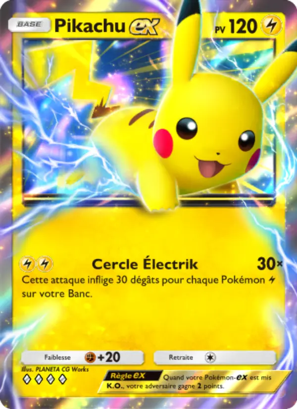 Pikachu-ex — carte 096 de l’extension Puissance Génétique
