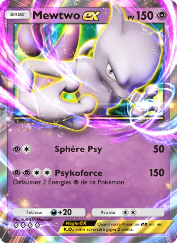 Mewtwo-ex — carte 129 de l’extension Puissance Génétique