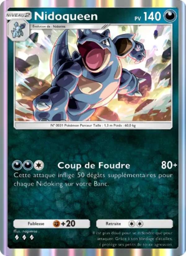 Nidoqueen — carte 168 de l’extension Puissance Génétique
