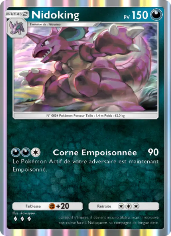 Nidoking — carte 171 de l’extension Puissance Génétique