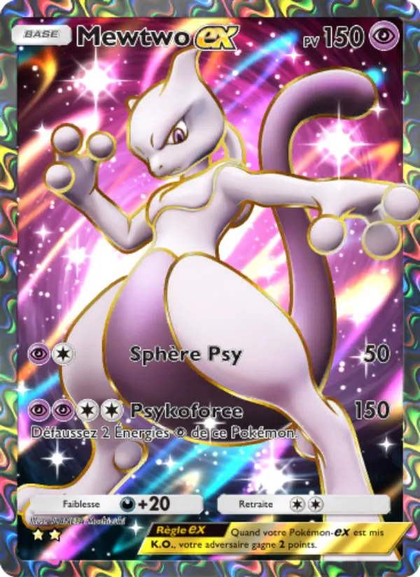 Mewtwo-ex — carte 262 de l’extension Puissance Génétique