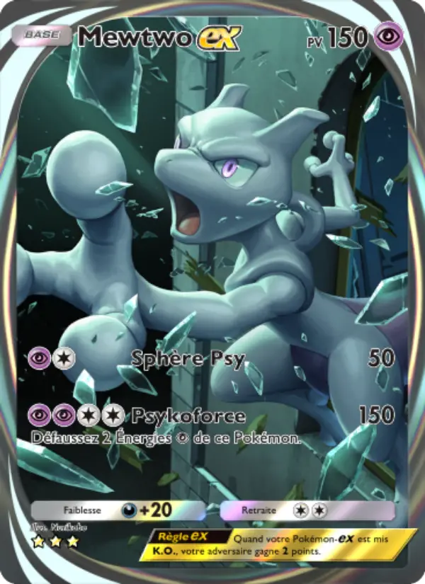 Mewtwo-ex — carte 282 de l’extension Puissance Génétique
