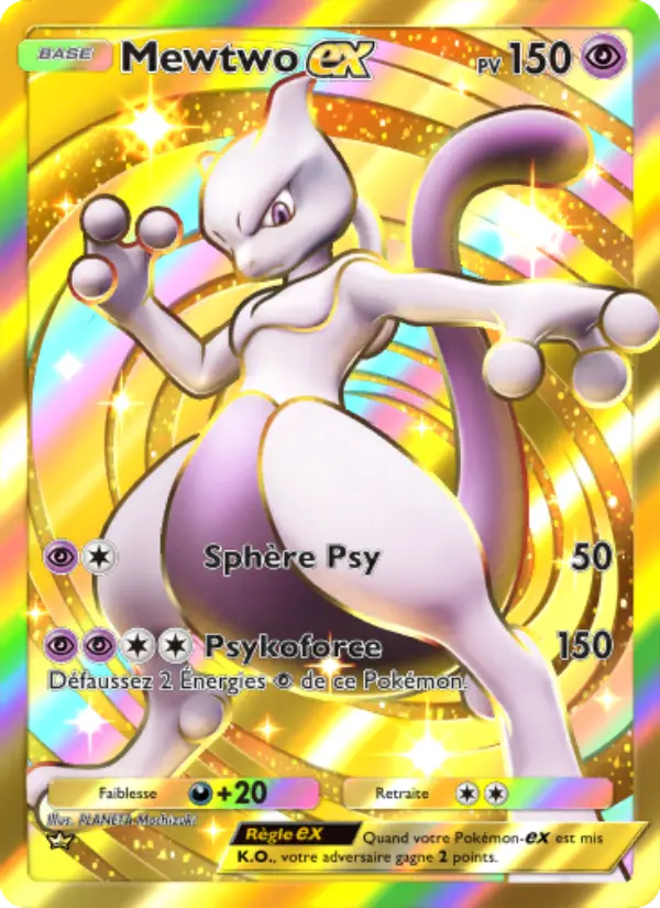 Mewtwo-ex — carte 286 de l’extension Puissance Génétique
