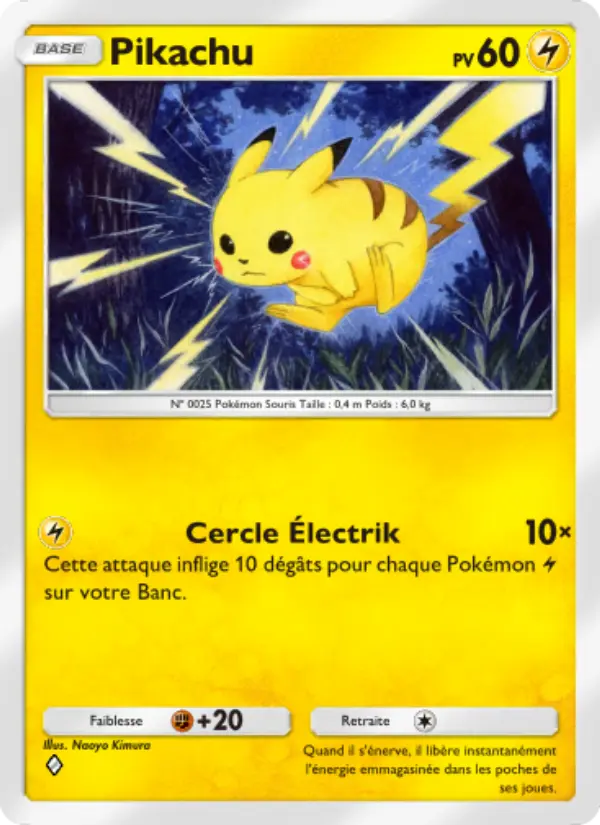Pikachu — carte 025 de l’extension L’Île Fabuleuse