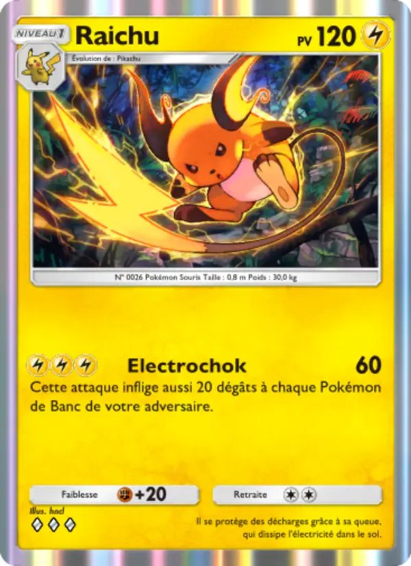 Raichu — carte 026 de l’extension L’Île Fabuleuse