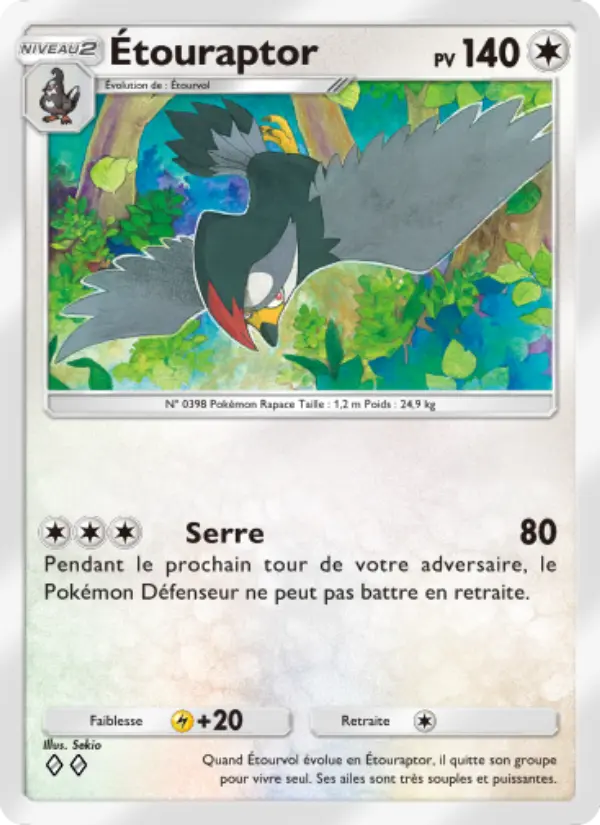 Étouraptor — carte 134 de l’extension Choc Spatio-Temporel