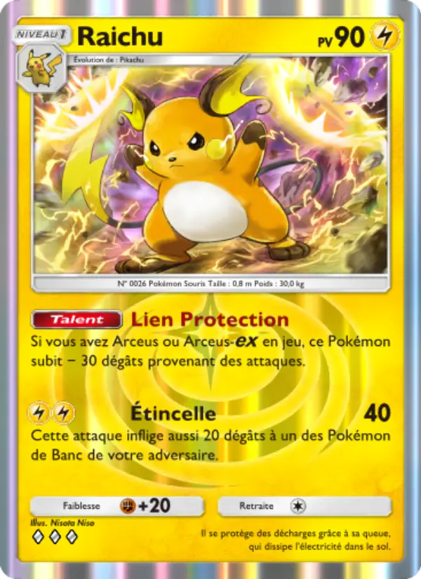 Raichu — carte 026 de l’extension Lumière Triomphale