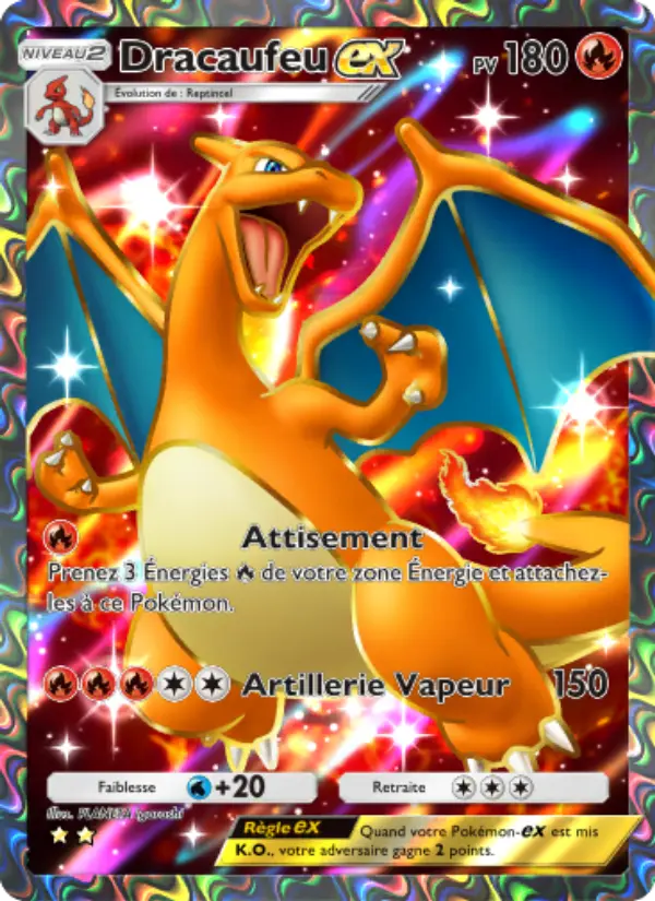 Dracaufeu-ex — carte 080 de l’extension Réjouissances Rayonnantes