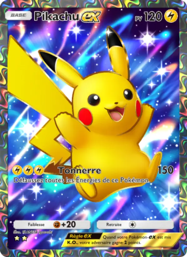 Pikachu-ex — carte 082 de l’extension Réjouissances Rayonnantes