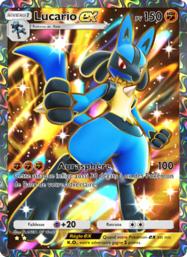 Lucario-ex — carte 084 de l’extension Réjouissances Rayonnantes